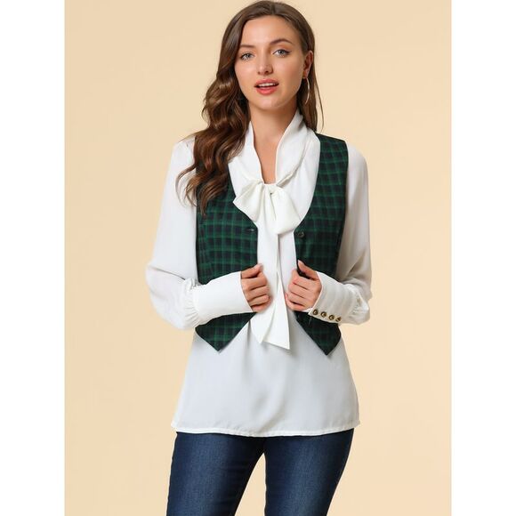 Womens Waistcoat Steampunk Dressy Sleeveless Jacket Racerback Suit Vests Green - Picture 3 of 6